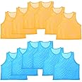 Nylon Mesh Scrimmage Team Practice Vests Jerseys for Children Youth Sports Basketball, Soccer, Football, Volleyball (12 Jerse