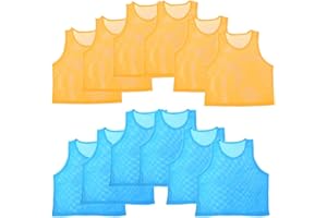 Nylon Mesh Scrimmage Team Practice Vests Jerseys for Children Youth Sports Basketball, Soccer, Football, Volleyball (12 Jerse