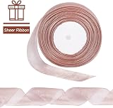 Tenn Well Rose Pink Ribbon 40mm x 50 Yards Double Sided Chiffon view 3