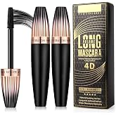 4D Silk Fiber Lash mascara, Waterproof Mascara Black Volume and Length, Natural Lengthening and Thick, Smudge-Proof,No Clumping, Instantly Create The Look of Lash Extensions, All Day Full, 2 Pack