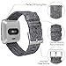 EZCO Compatible Fitbit Versa Bands, Woven Fabric Breathable Watch Strap Quick Release Replacement Wristband Accessories Compatible Fitbit Versa Smart Watch Women Man, Vintage Grey