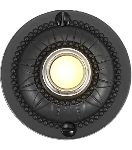 2-Pack Heavy Duty Metal Doorbell Push Button – LED Lighted, Wired Wall Mount, Black Finish For Home & Office