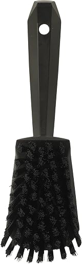 Vikan 41929 Stiff Washing Scrubbing Hand Brush Short Handle 270mm Black view 4