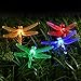 [21ft 30 Led] Solar Outdoor Dragonfly Lights Outside String Lighting , 8 Mode (Steady, Flash), Waterproof, Fairy Decorations for Patio, Garden, Yard, Fence, Christmas Tree, Holiday (Multi Color)