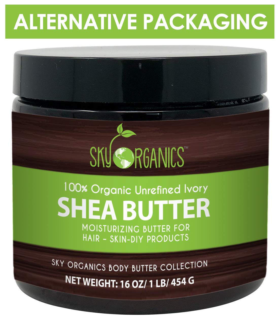 Organic Raw Unrefined Shea Butter by Sky Organics (16oz) Grade A Ivory