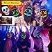 FLY2SKY Halloween Mask Light Up Toys 1PCS Blue LED Light Up Mask LED Mask Glowing Mask Frightening Luminous Halloween Cosplay LED Purge Mask for Festival Entertainment Halloween Party Favors for Kids