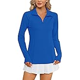 LOMON Women Long Sleeve Shirts Sun Protection 1/4 Zip Summer Quick Dry Hiking Shirts Quarter Zip Pullover for Women