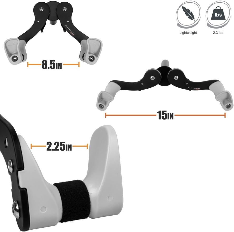 Ibera Horizontal Bicycle Bike Wall Hanger, Bike Hook Holder Storage Rack For Indoor Storage, 45 Degree Adjustable Angle To Keep Your Bike Level : Sports & Outdoors
