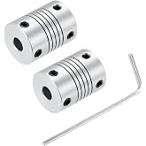 uxcell 2Pcs 6mm to 8mm Aluminum Alloy Shaft Coupling L25xD19 Flexible Coupler Beam for 3D Printer CNC Machine DIY Encoders and Motors Shaft,Silver