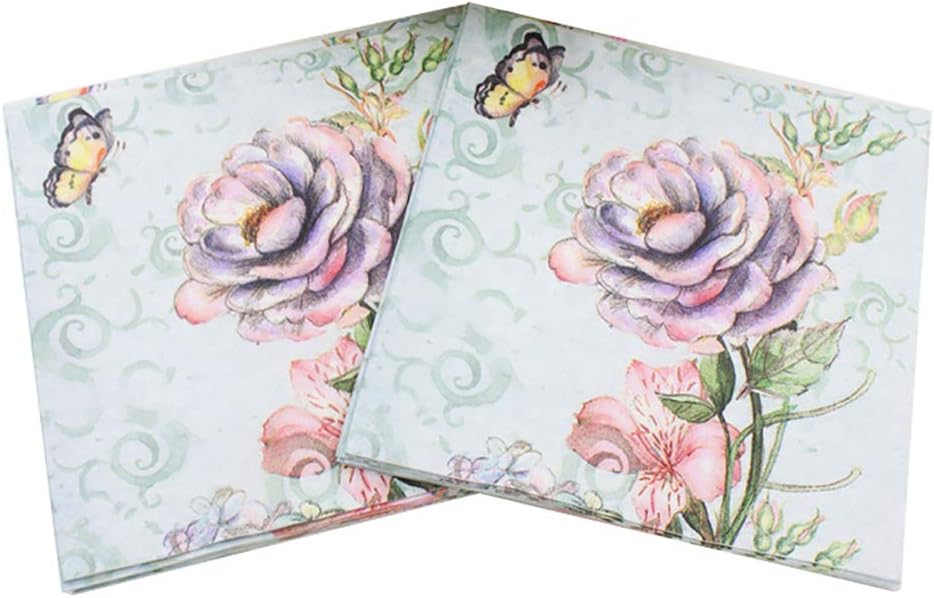 Scrox 5 Packs Christmas Party Print Napkin Paper Napkin Tissue Christmas Colorful Printed Color Design Double Layer Napkin Disposable Paper Napkins Paper Towel Wedding Banquet Xmas Table Decoration 33x33 cm