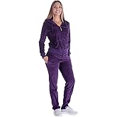 Womens Velour Tracksuit Set Knitted Two Piece Outfits Fashion Zip Up Hoody Sweatshirt and Sweatpants Sweat Suits Sets