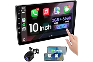 Haudio 10.1 Inch Double din car Screen,with wireles CarPlay and Android Auto,HD Touch Screen Car Stereo with Mirror Link, Bluetooth 5.0, Backup Camera, AUX,FM/AM Transmitter|Double din carplay Radio