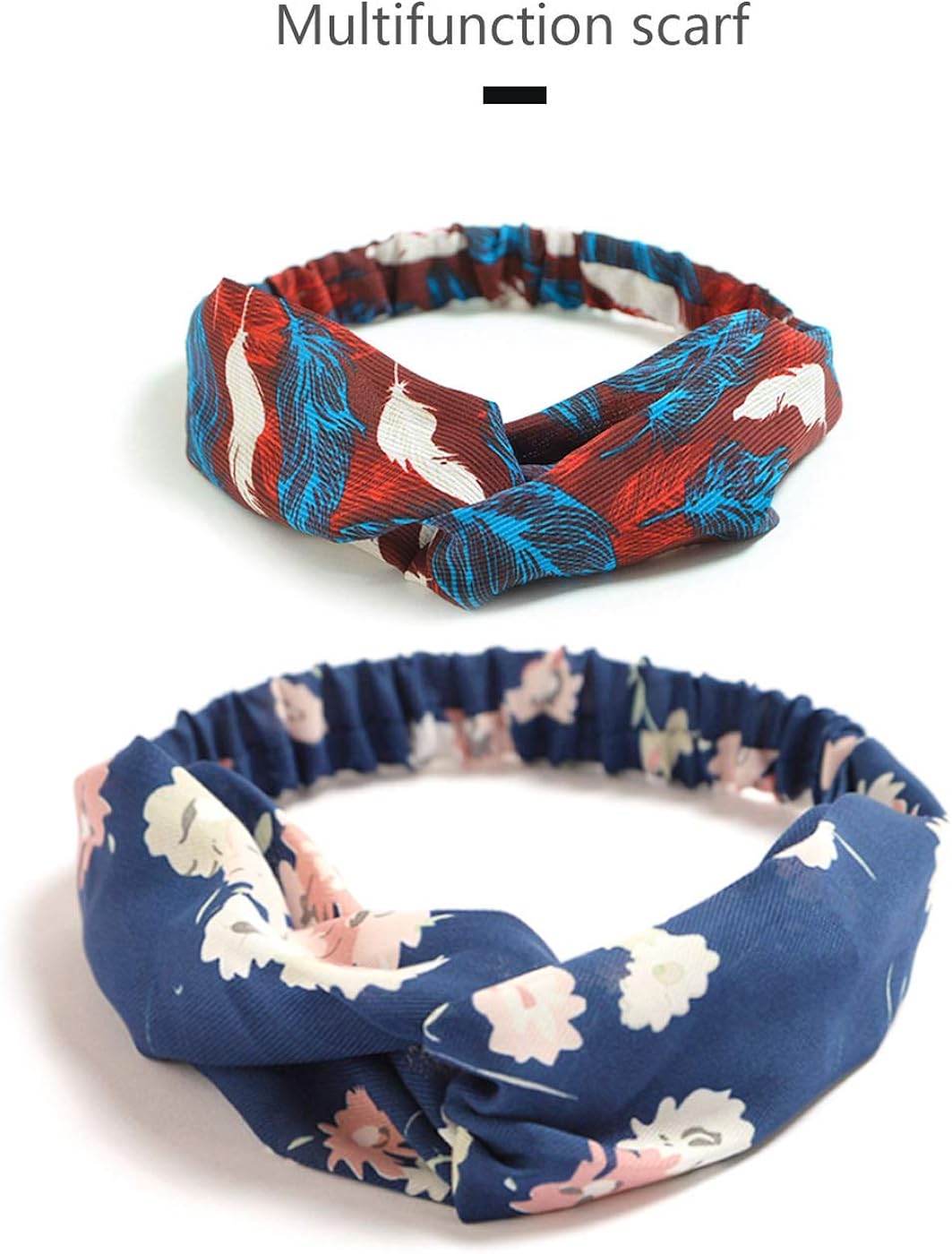 DRESHOW Women's Headbands Headwraps Hair Bands Bows Accessories (8 Pack Silk Printed B)(Size: One Size), 1 count (Pack of 8) - Image 5