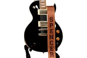 Custom Guitar Straps Leather Personalized Engraved Adjustable Guitar Straps with Name for Bass, Electric & Acoustic Guitar fo