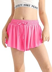Butterfly Shorts Girls Cute Hot Pink with Pocket