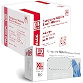 Basic Medical Blue Nitrile Exam Gloves - Latex-Free & Powder-Free - NGPF 7004 (Case of 1,000), Xtra Large
