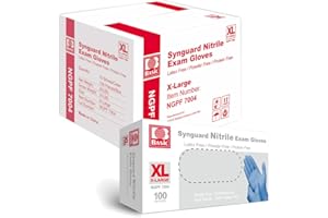 INTCO Basic Medical Blue Nitrile Exam Gloves - Latex-Free & Powder-Free - NGPF 7004 (Case of 1,000), Xtra Large