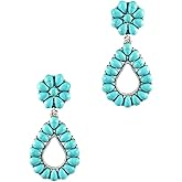 Turquoise Bohemian Small Delicate Metal Teardrop Earring No.248