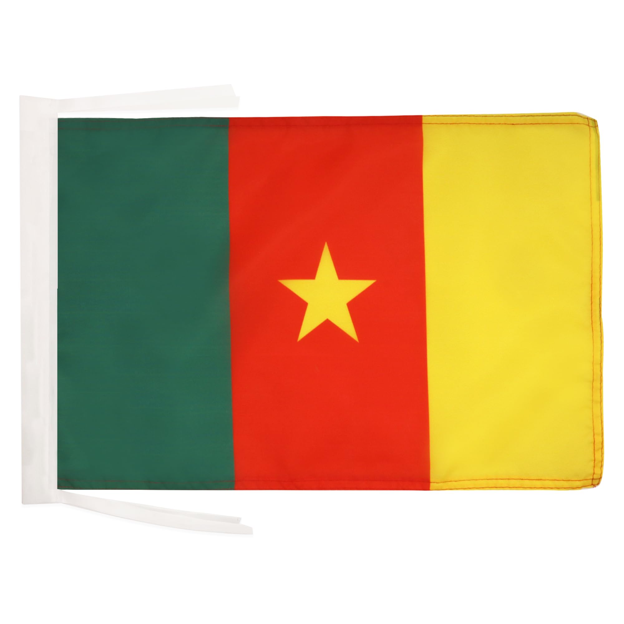 AZ FLAG - Cameroon Flag - 18'' x 12'' - 100% Polyester Cameroonian Small Banner with Two Cords - Fade Resistant - Vivid Colors - 18x12 in - 45x30 Cm — image 1