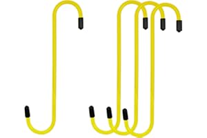 4LIFETIMELINES Brake Caliper Hanger Hooks, Durable Steel, Yellow Powder Coated with Rubber Tips, for Automotive Work on Brake Axle and Suspesion Systems - 4 Pack