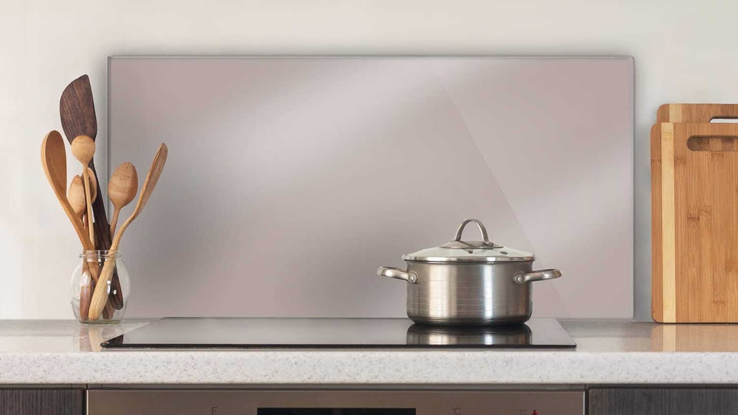 Herdabdeckplatte Memoboard Spritzschutz Küchenrückwand aus Glas 80 x 40