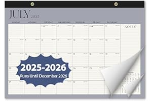VALOME Desk Calendar 2025-2026, Monthly Desktop Large Calendar Runs Until December 2026-17" x 12" Desk Wall Planner for Family Office Teacher School, Blue