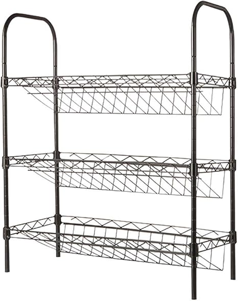 Amazon 靴ラック 3層の靴は リビングルーム 玄関ホール L 55センチメートルx W 25センチメートルx H 65センチメートルために必要な 適し主催 炭素鋼クイック組立ませツールラック シューズラック オンライン通販