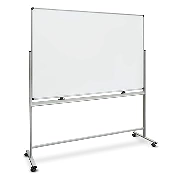 Master Of Boards Mobile Rolling White Board 360 Rotating Double Sided Mobile Dry Erase Board With Portable White Board Stand 44 X 32 Amazon In Office Products