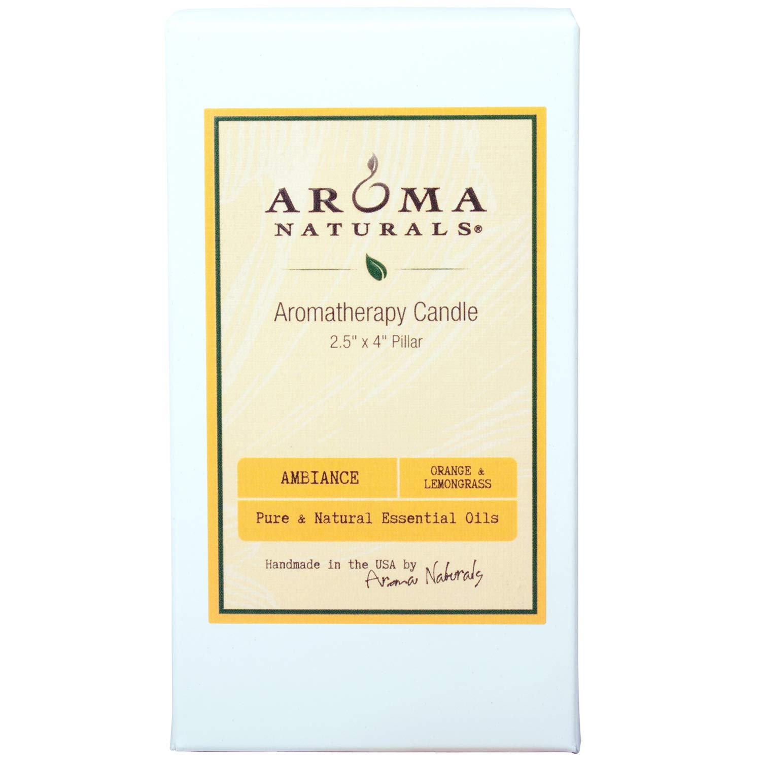 Aroma Naturals Essential Oil Lavender & Tangerine Scented Pillar Candle, Relaxing, 2.5 inch x 4 inch: Beauty