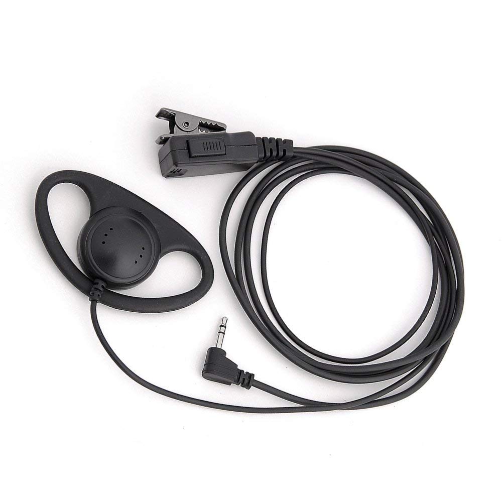 Buwico® D Shape Earpiece Headset PTT Mic for 1-pin Motorola Talkabout Cobra Radio