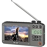 SEMIER 720p 4.3" Screen AM FM SW Movie Video Radio with Bluetooth, Rechargeable Pocket Digital Movie Video Player Radio, Support USB/Micro SD Card, 5W Loud Speak and Headphone Jack for Travel Gifts