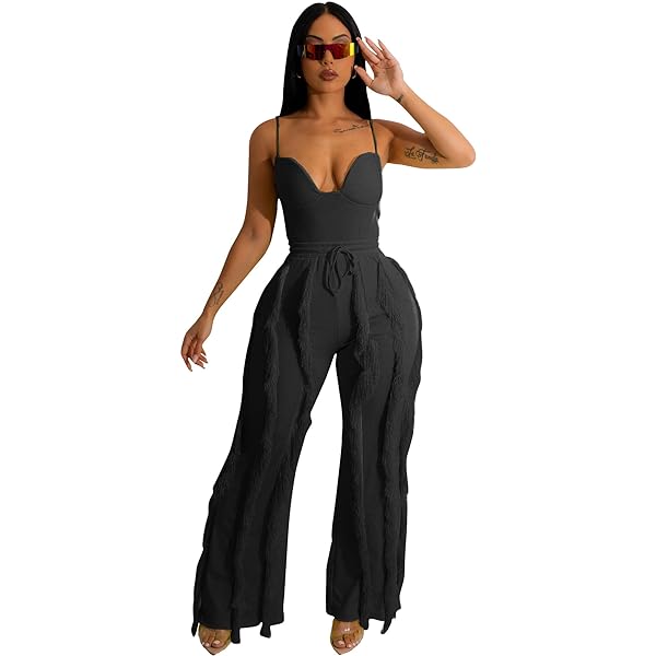 Amazon.com: HANMAX Women 2 Piece Outfits Fringe Tassel Long