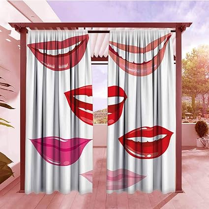 Amazon Com Window Curtain Modern Sexy Smiling Women Lips