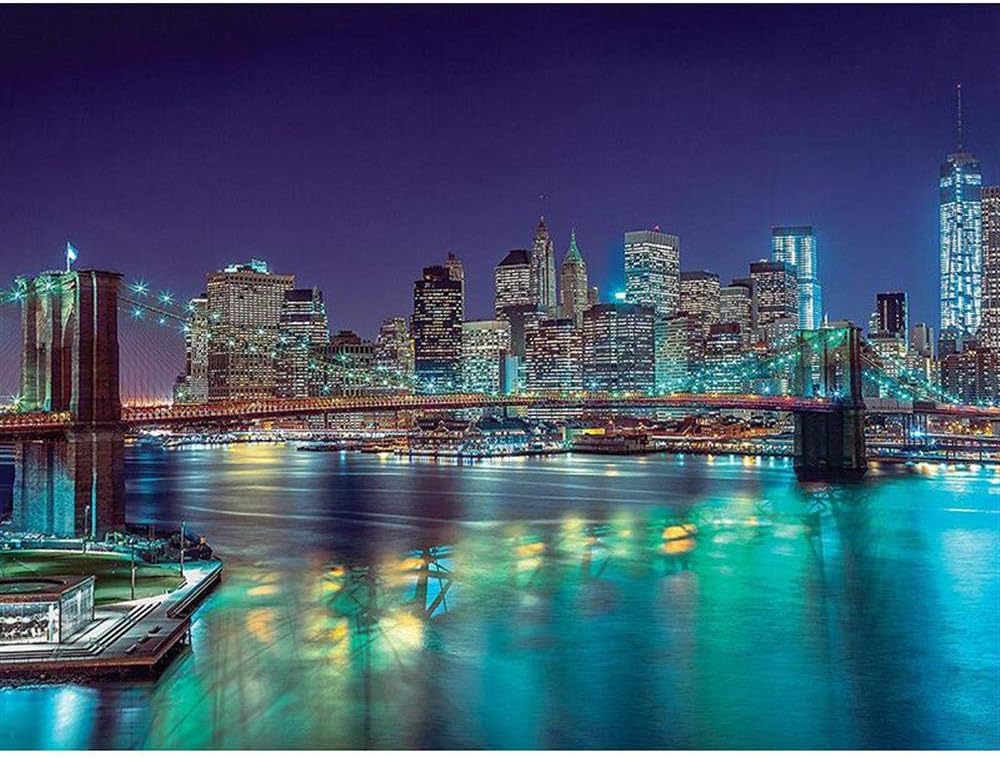 najiaxiaowu Adults Wooden Jigsaw Puzzle 1000 Pieces New York Skyline Children Leisure Creative Puzzle Games Art Toys Puzzles