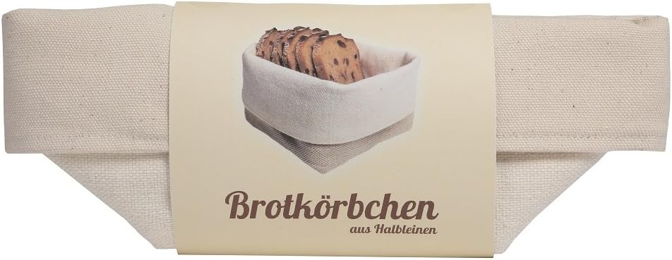 slowroom Bread Basket with Natural, 12.5 x 12.5 x 10 cm