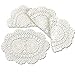 KEPSWET Crochet Lace Placemats Set of 4 Beige Cotton Washable Placemats for Dining Table Oval 10