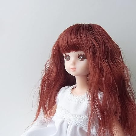 Amazon 小さなドール用ウィッグ 1 6ドール 耐熱ウィッグ 頭囲4 5インチ エアリーウェーブ マロンショコラ ドレス アクセサリー おもちゃ