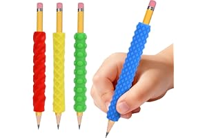Sensory Pencil Grips for Kids & Adults, 4 Pack Textured ADHD Fidget Tools | Open Slit Design Fits Pens & Pencils, Autism Calming Corner, Special Education Classroom & Back to School Supplies