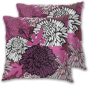 koniqiwa Dibujo de Almohada de Granja de Grandes Flores de crisantemo y