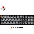 Keychron K10 Full Size Layout White LED Backlit Hot-Swappable Mechanical Keyboard for Mac Windows, Multitasking 104-Key Bluetooth Wireless/USB Wired Computer Keyboard with Gateron G Pro Red Switch