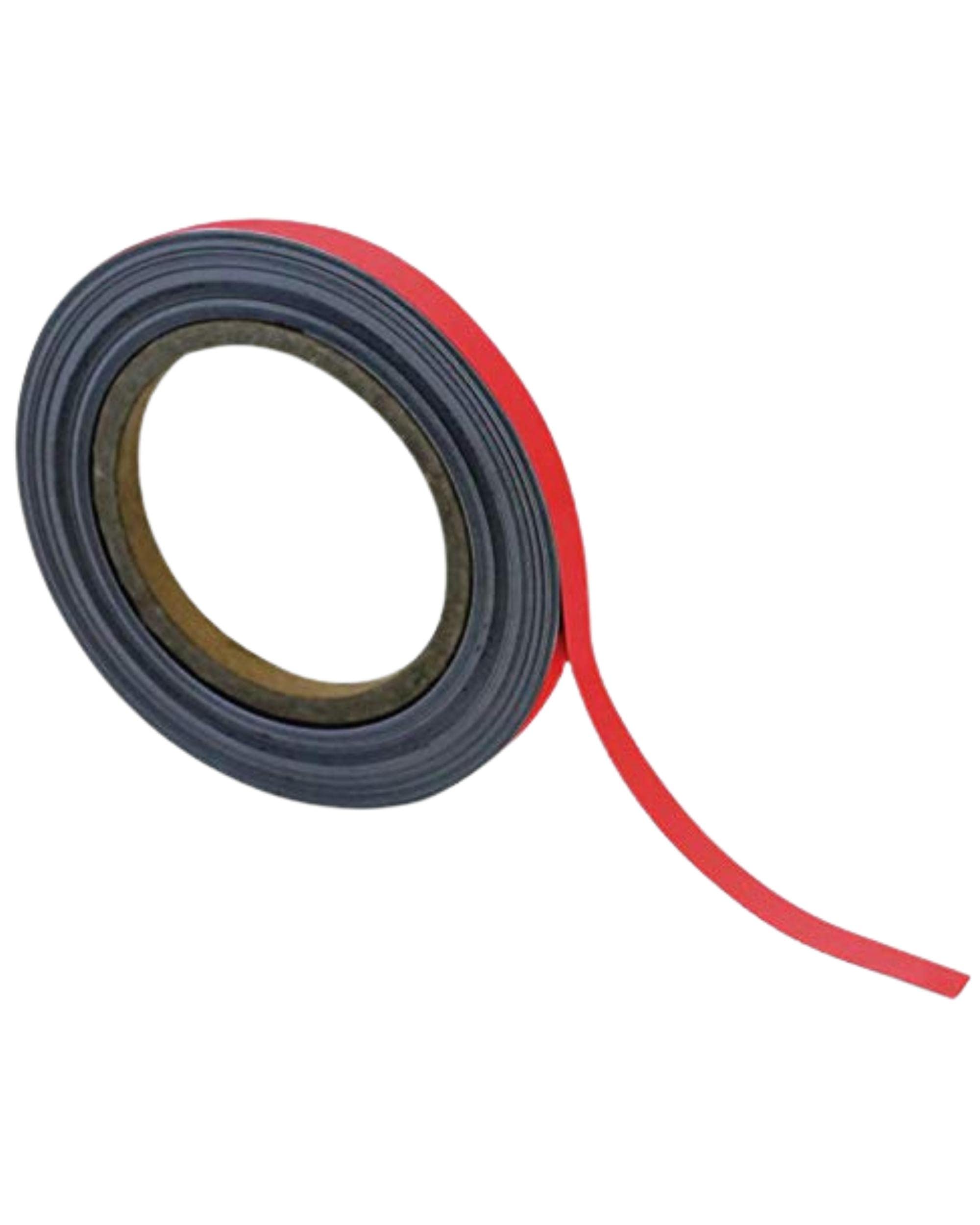 Magnetic Steel Easy-Wipe Tape, Thin & Flexible, Cut to Fit Strip, Strong Magnetic Tape, High Visible Identification, Suitable For All Non-Magnetic Surfaces - Red - H.10mm x W.10M