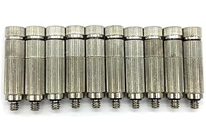 YOKING Misting Nozzle for Misting System with Filter, YK-F3, Brass, Taiwan Style, Anti-Drip, 3/16 inch Thread, 10Pcs in one Package. (0.15mm)