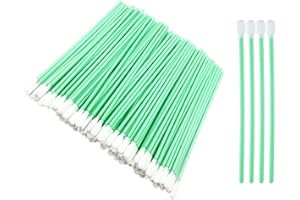 100PCS Foam Tip Cleaning Swabs Cleaning Sponge Swab Stick Multi-Purpose Cleanroom Foam Tip Green Long Handle Polyester Swab f