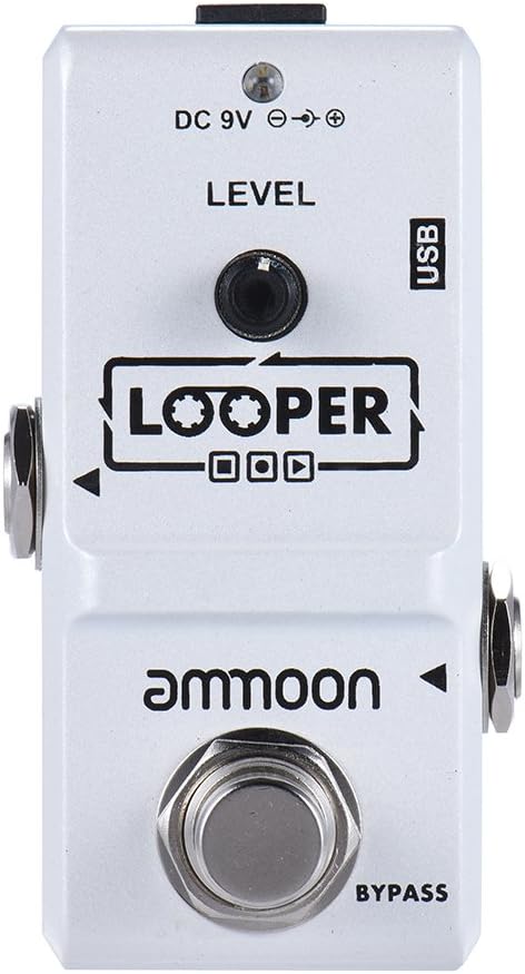 ammoon AP-09 Mini Loop Electric Guitar Simple Effect Pedal Looper Unlimited Overdubs 10 Minutes Recording True Bypass with USB cable