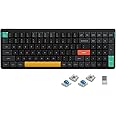 nuphy Air96 V2 Wireless Mechanical Keyboard,100 Keys RGB Backlit Keyboard,Supports Bluetooth 5.1,2.4G and Wired Connection,for PC/Laptop/Windows/Mac -Black Gateron Blue Switch
