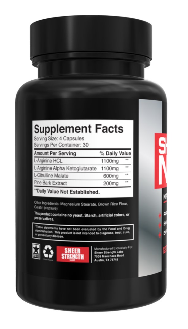 SHEER N.O. Nitric Oxide Supplement Premium Muscle Building Nitric