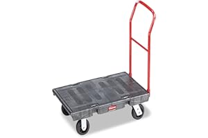 Rubbermaid Commercial Products Heavy-Duty Platform Truck, 2,000 Pound Capacity, 24" x 48" Platform, 8" TPR Casters, Black, for Warehouse/Garage/Cleaning/Manufacturing