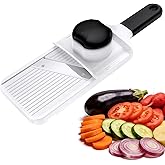 Ibergrif Handheld Mandoline Slicer for Kitchen, Adjustable Vegetable Slicer, Stainless Steel Blades, Safety Hand Guard, Safety Lock, Perfect for Potato Onion Tomato &amp; Cucumber Slicer for Salad