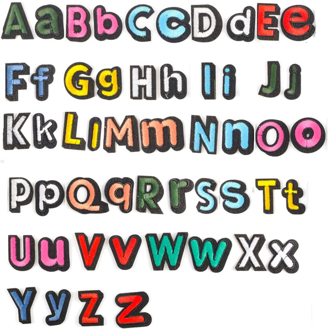 Buer Homie 52 Pieces Patches, Alphabet Letter A-Z Ironed Repair Patches