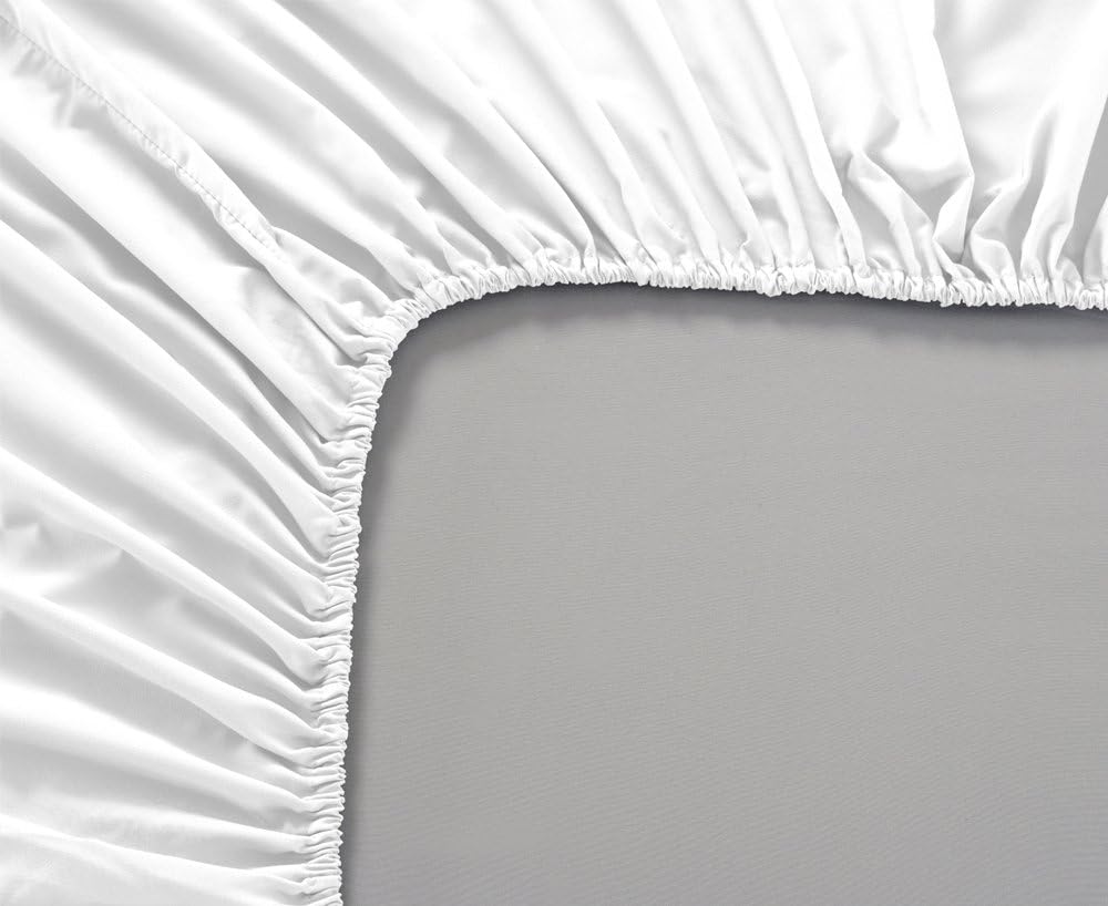 Mellanni Fitted Sheet Queen White - Brushed Microfiber 1800 Bedding - Wrinkle, Fade, Stain Resistant - Deep Pocket - 1 Single Fitted Sheet Only (Queen, White): Home & Kitchen